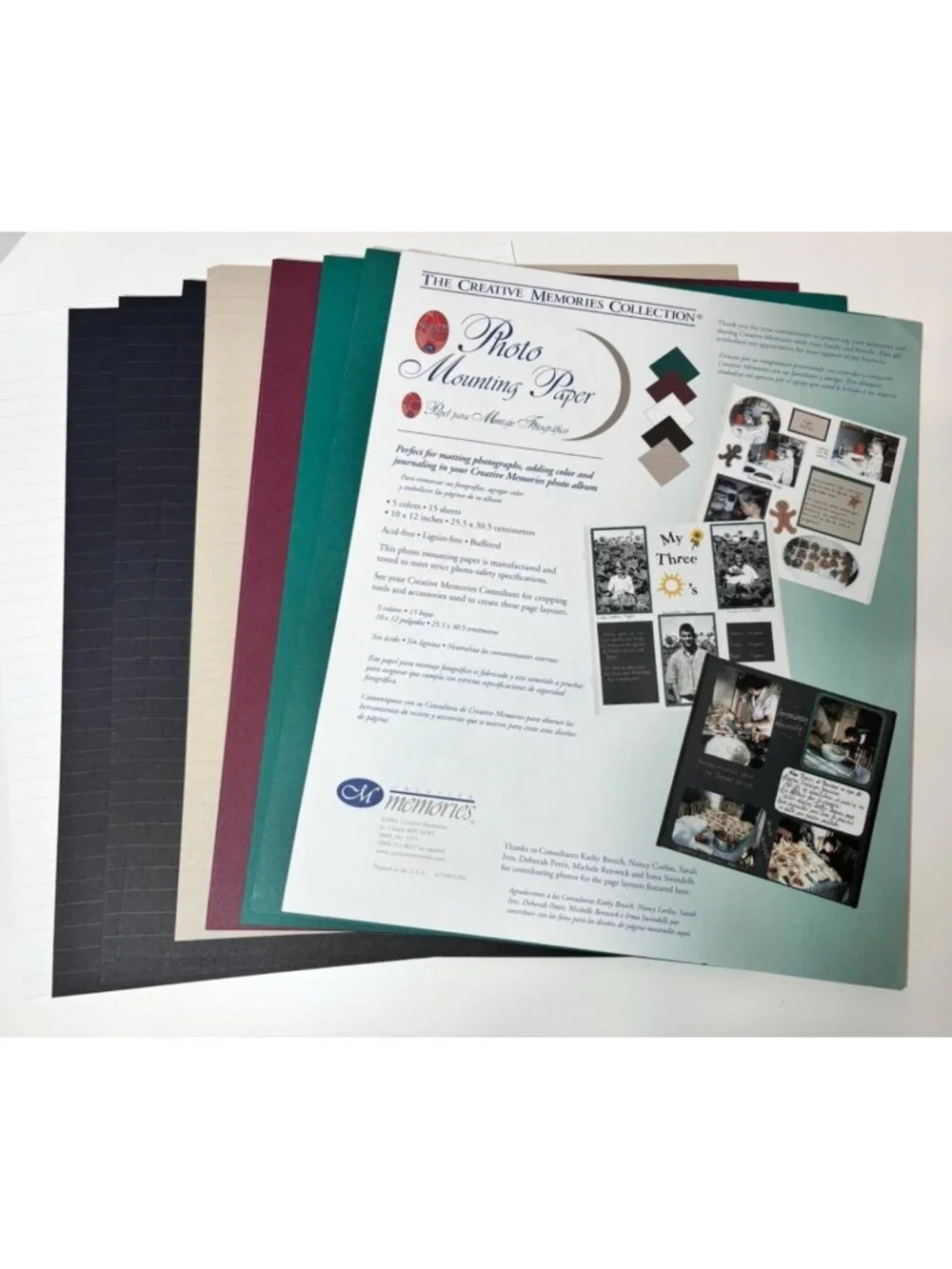Creative Memories Photo Mounting Paper 10x12 White Black Tan Ruled 15 pages - Picture 1 of 4
